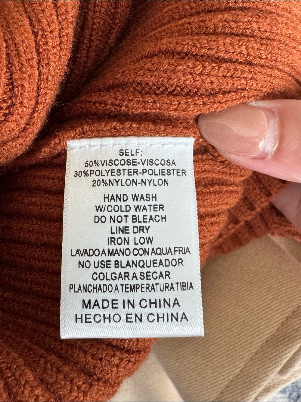๐น NWOT &Merci Rust Ribbed Sweater Dress Size Small - Picture 5 of 5